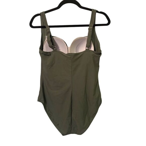 Mycoco Women's Twist Front Tankini Swimsuit Green Size 12 Standard - Picture 2 of 10